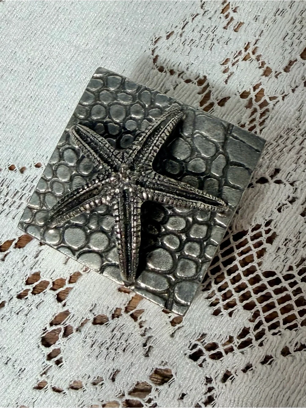 Vintage Signed Italian Artist Cipolla for Neiman Marcus Silver Starfish Trinket